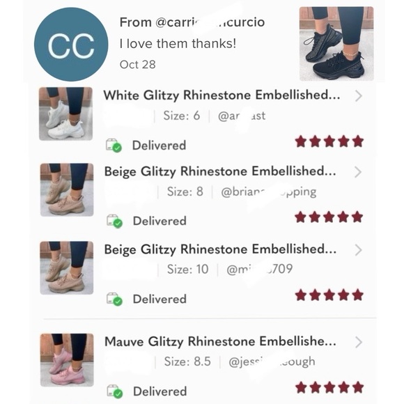 Black Glitzy Rhinestone Embellished FlyKnit - Picture 8 of 10